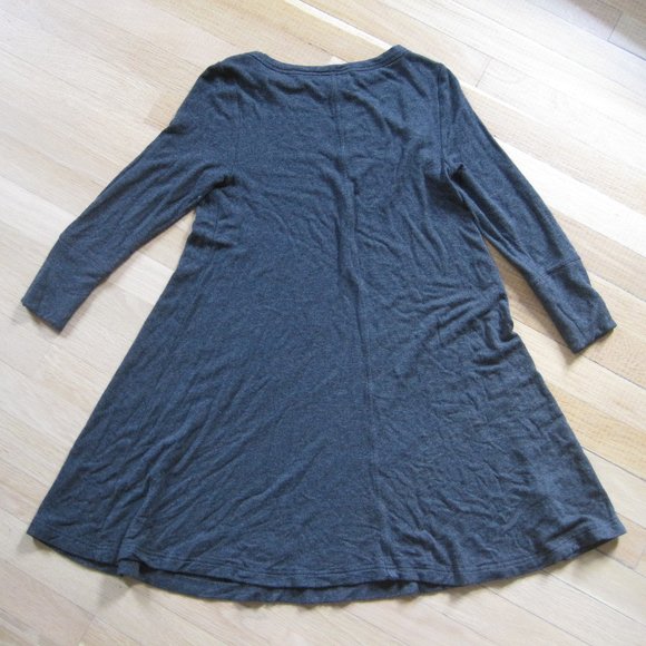 Lou & Grey SignatureSoft Dark Grey T-Shirt Dress A-Line Size XS 3/4 Long Sleeves - Picture 4 of 7